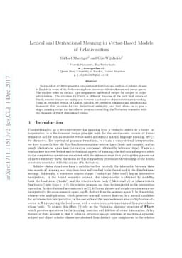 Lexical and Derivational Meaning in Vector-Based Models of
  Relativisation