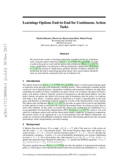 Learnings Options End-to-End for Continuous Action Tasks