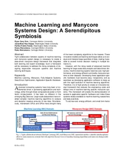 Machine Learning and Manycore Systems Design: A Serendipitous Symbiosis