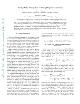 Susceptibility Propagation by Using Diagonal Consistency