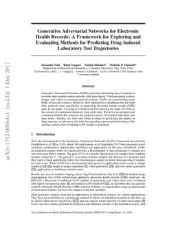 Generative Adversarial Networks for Electronic Health Records: A
  Framework for Exploring and Evaluating Methods for Predicting Drug-Induced
  Laboratory Test Trajectories
