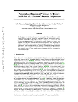 Personalized Gaussian Processes for Future Prediction of Alzheimer's
  Disease Progression