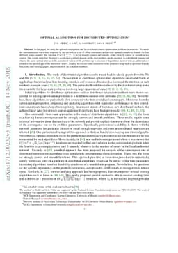 Optimal Algorithms for Distributed Optimization