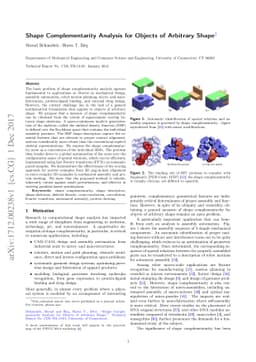 Shape Complementarity Analysis for Objects of Arbitrary Shape
