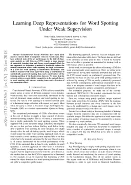 Learning Deep Representations for Word Spotting Under Weak Supervision