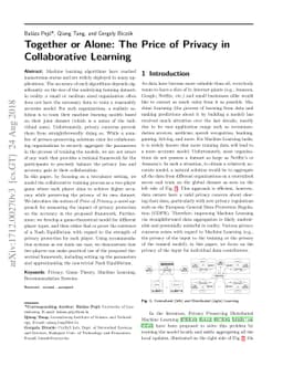 Together or Alone: The Price of Privacy in Collaborative Learning