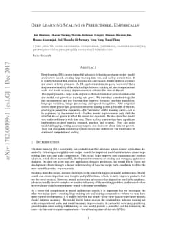 Deep Learning Scaling is Predictable, Empirically