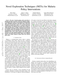 Novel Exploration Techniques (NETs) for Malaria Policy Interventions