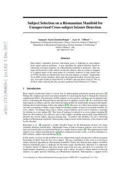 Subject Selection on a Riemannian Manifold for Unsupervised
  Cross-subject Seizure Detection