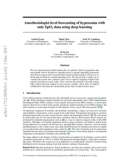 Anesthesiologist-level forecasting of hypoxemia with only SpO2 data
  using deep learning