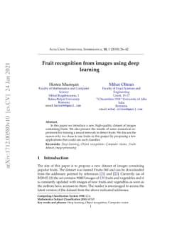 Fruit recognition from images using deep learning