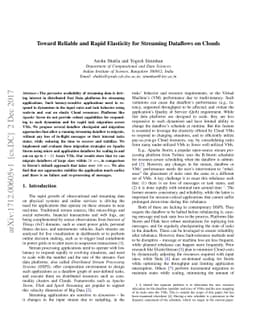 Toward Reliable and Rapid Elasticity for Streaming Dataflows on Clouds