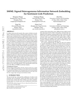 SHINE: Signed Heterogeneous Information Network Embedding for Sentiment
  Link Prediction