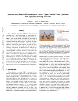 Incorporating External Knowledge to Answer Open-Domain Visual Questions
  with Dynamic Memory Networks