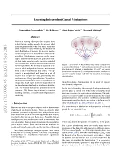 Learning Independent Causal Mechanisms