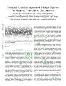 Temporal Attention augmented Bilinear Network for Financial Time-Series
  Data Analysis