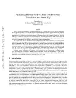 Reclaiming memory for lock-free data structures: there has to be a
  better way