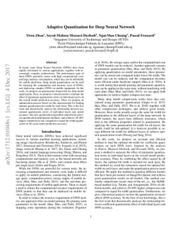 Adaptive Quantization for Deep Neural Network