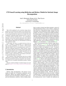 CNN based Learning using Reflection and Retinex Models for Intrinsic
  Image Decomposition