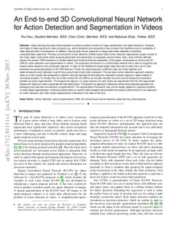 An End-to-end 3D Convolutional Neural Network for Action Detection and
  Segmentation in Videos