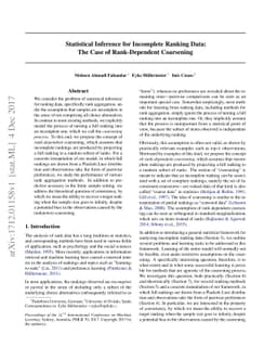 Statistical Inference for Incomplete Ranking Data: The Case of
  Rank-Dependent Coarsening