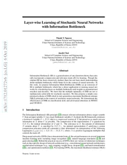 Layer-wise Learning of Stochastic Neural Networks with Information
  Bottleneck