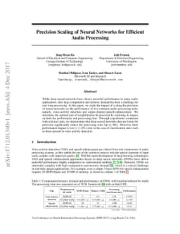 Precision Scaling of Neural Networks for Efficient Audio Processing
