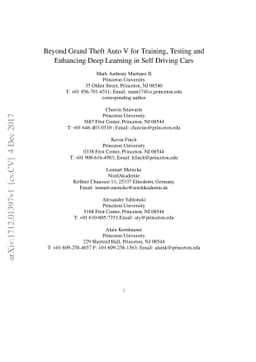 Beyond Grand Theft Auto V for Training, Testing and Enhancing Deep
  Learning in Self Driving Cars