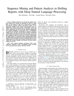 Sequence Mining and Pattern Analysis in Drilling Reports with Deep
  Natural Language Processing