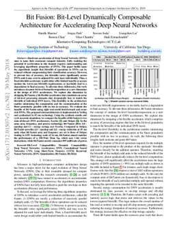 Bit Fusion: Bit-Level Dynamically Composable Architecture for
  Accelerating Deep Neural Networks