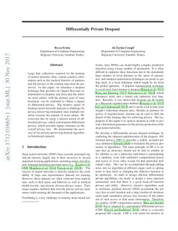 Differentially Private Dropout