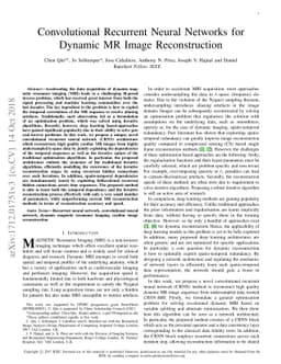 Convolutional Recurrent Neural Networks for Dynamic MR Image
  Reconstruction