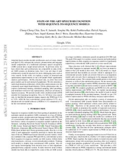 State-of-the-art Speech Recognition With Sequence-to-Sequence Models