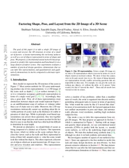 Factoring Shape, Pose, and Layout from the 2D Image of a 3D Scene