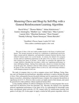 Mastering Chess and Shogi by Self-Play with a General Reinforcement
  Learning Algorithm
