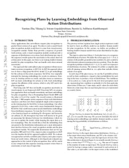 Recognizing Plans by Learning Embeddings from Observed Action
  Distributions