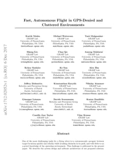 Fast, Autonomous Flight in GPS-Denied and Cluttered Environments