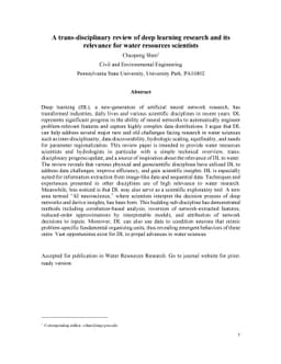 A trans-disciplinary review of deep learning research for water
  resources scientists