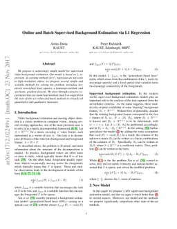 Online and Batch Supervised Background Estimation via L1 Regression