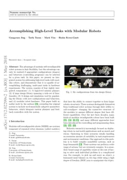 Accomplishing High-Level Tasks with Modular Robots