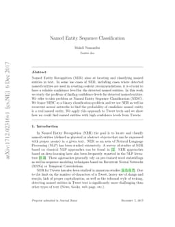 Named Entity Sequence Classification
