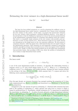 Estimating the error variance in a high-dimensional linear model
