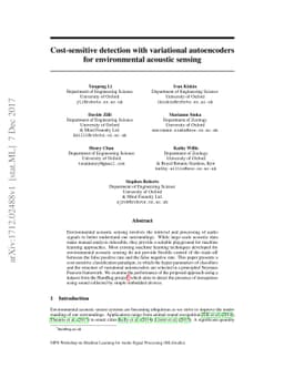 Cost-sensitive detection with variational autoencoders for environmental
  acoustic sensing