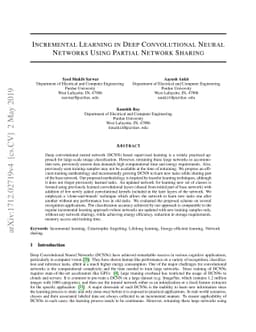 Incremental Learning in Deep Convolutional Neural Networks Using Partial
  Network Sharing