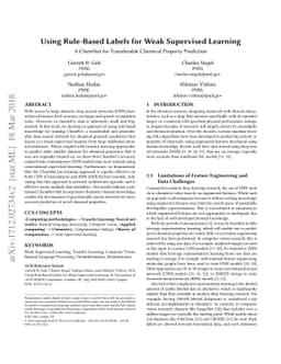 Using Rule-Based Labels for Weak Supervised Learning: A ChemNet for
  Transferable Chemical Property Prediction