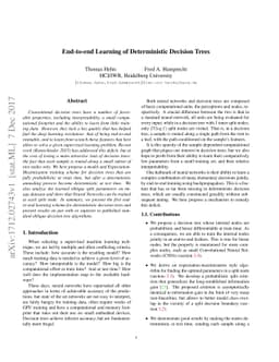 End-to-end Learning of Deterministic Decision Trees