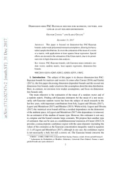 Dimension-free PAC-Bayesian bounds for matrices, vectors, and linear
  least squares regression