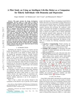 A Pilot Study on Using an Intelligent Life-like Robot as a Companion for
  Elderly Individuals with Dementia and Depression