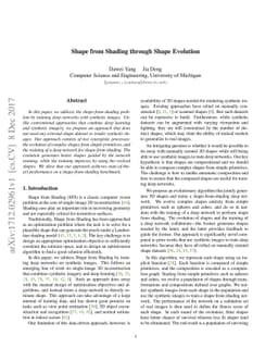 Shape from Shading through Shape Evolution