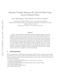Bayesian Variable Selection For Survival Data Using Inverse Moment
  Priors